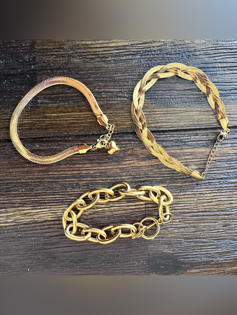 NWOT Louise Carter Gold-Tone Women's Bracelet Trio - Classic Chain & Mesh Styles